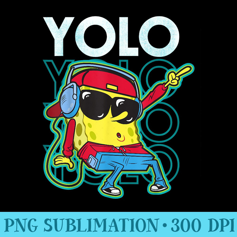Spongebob SquarePants Yolo Cool Guy T - Shirt Graphic Resources - Add a Festive Touch to Every Day