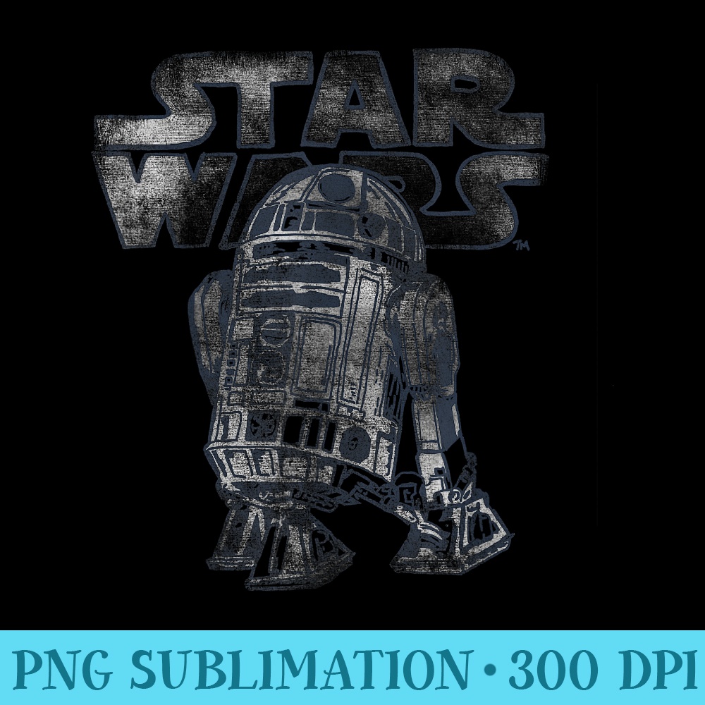 Star Wars R2D2 Vintage Distressed C2 Disney - Unique Sublimation patterns - High Resolution And Print-Ready Designs