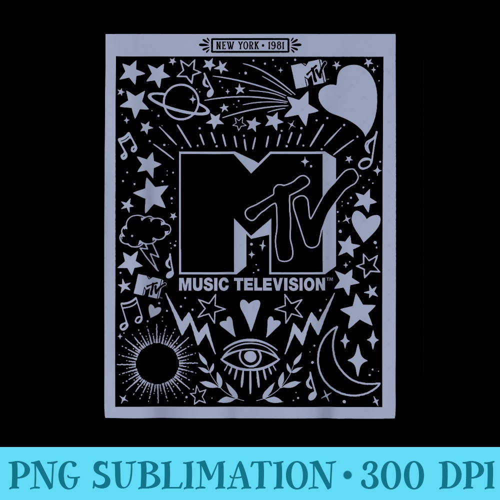 MTV Music Television Symbol Collage - PNG Download Clipart - Vibrant and Eye-Catching Typography