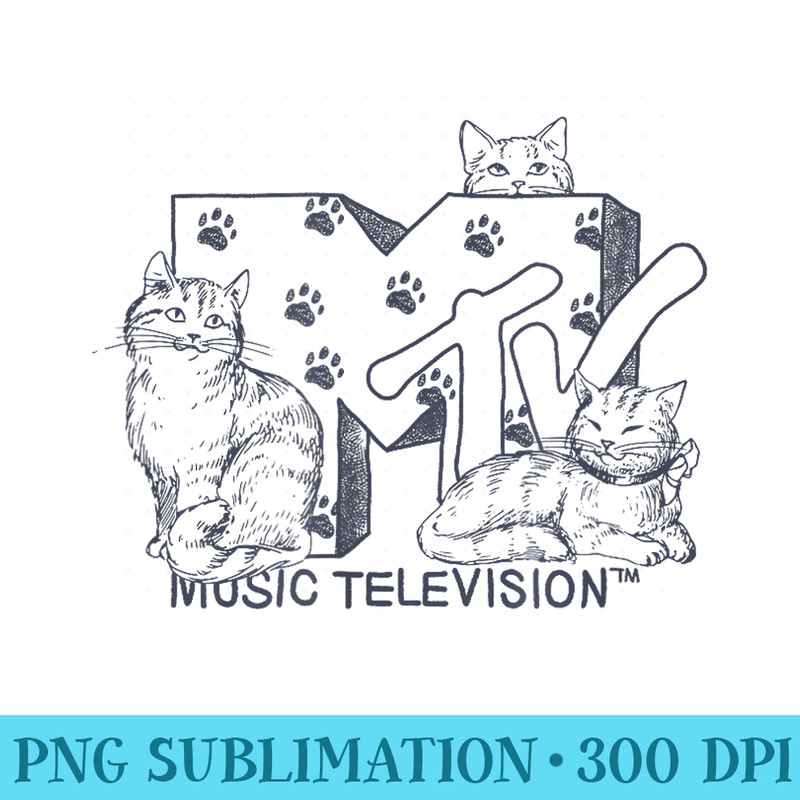 MTV Cats and Cat Paws MTV Logo - Exclusive PNG designs - High Resolution And Print-Ready Designs