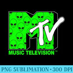 mtv logo classic alien neon premium - png file download