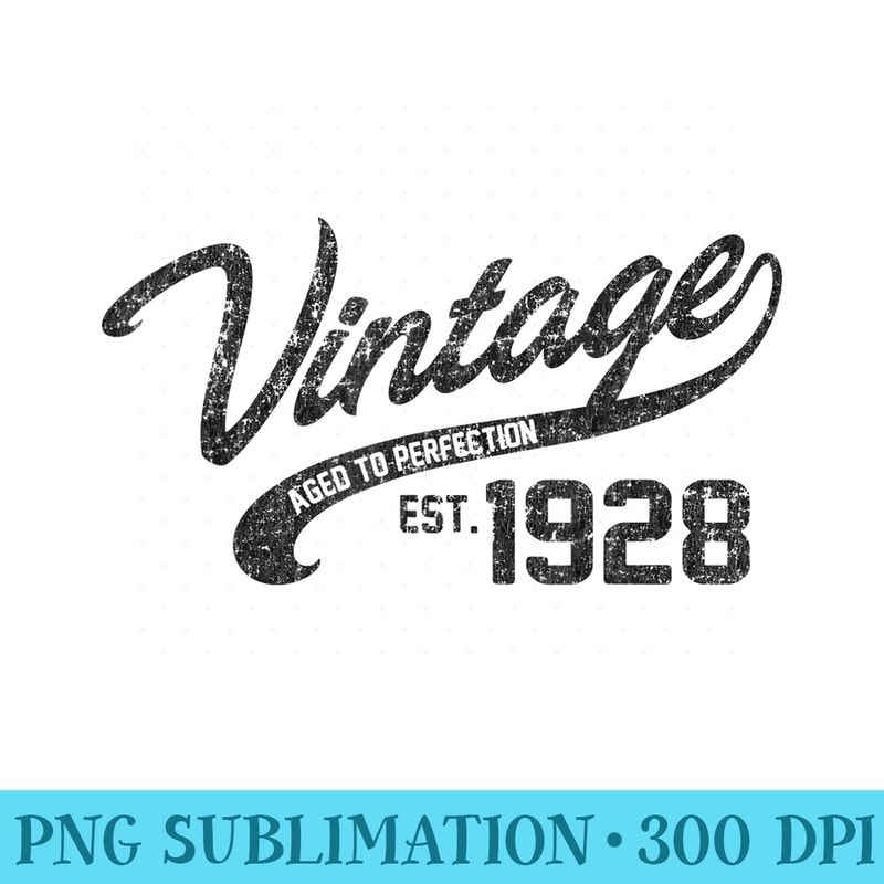 Vintage Made In 1928 T 90th Birthday - Sublimation patterns PNG - Perfect for Creative Projects