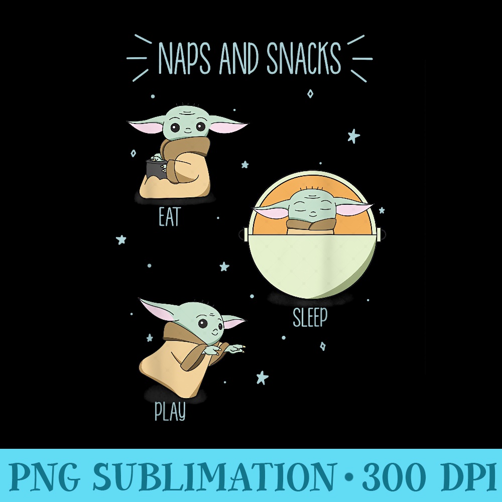 Star Wars The Mandalorian The Child Naps And Snacks Doodles - Sublimation images PNG download - Add a Festive Touch to Every Day
