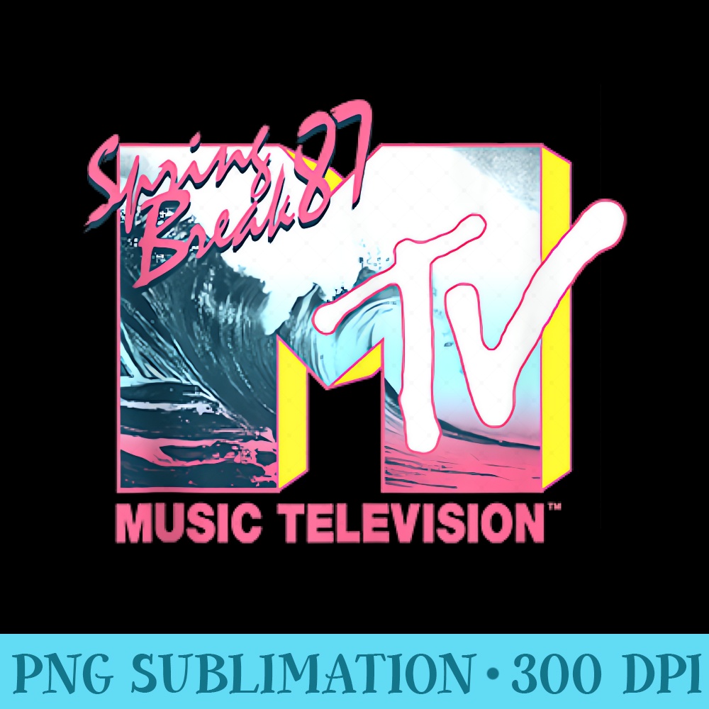 MTV Logo Spring Break 1987 Throwback - PNG design assets - Enhance Your Apparel with Stunning Detail