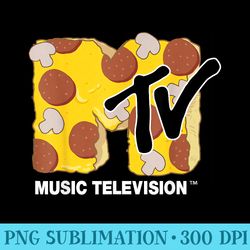 mtv mushroom and pepperoni pizza mtv logo graphic t - high resolution png download