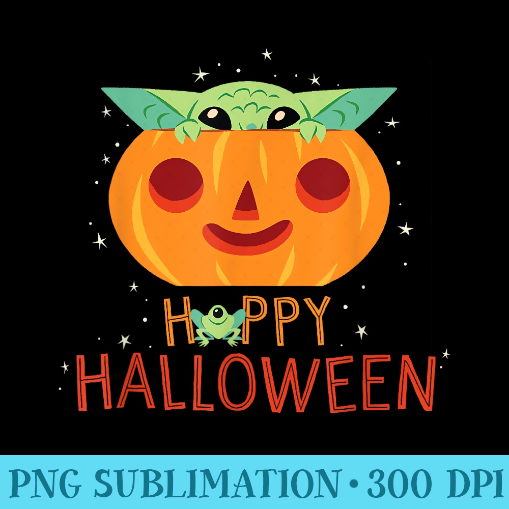 Star Wars The Mandalorian Grogu Happy Halloween - High resolution PNG download - Perfect for Personalization
