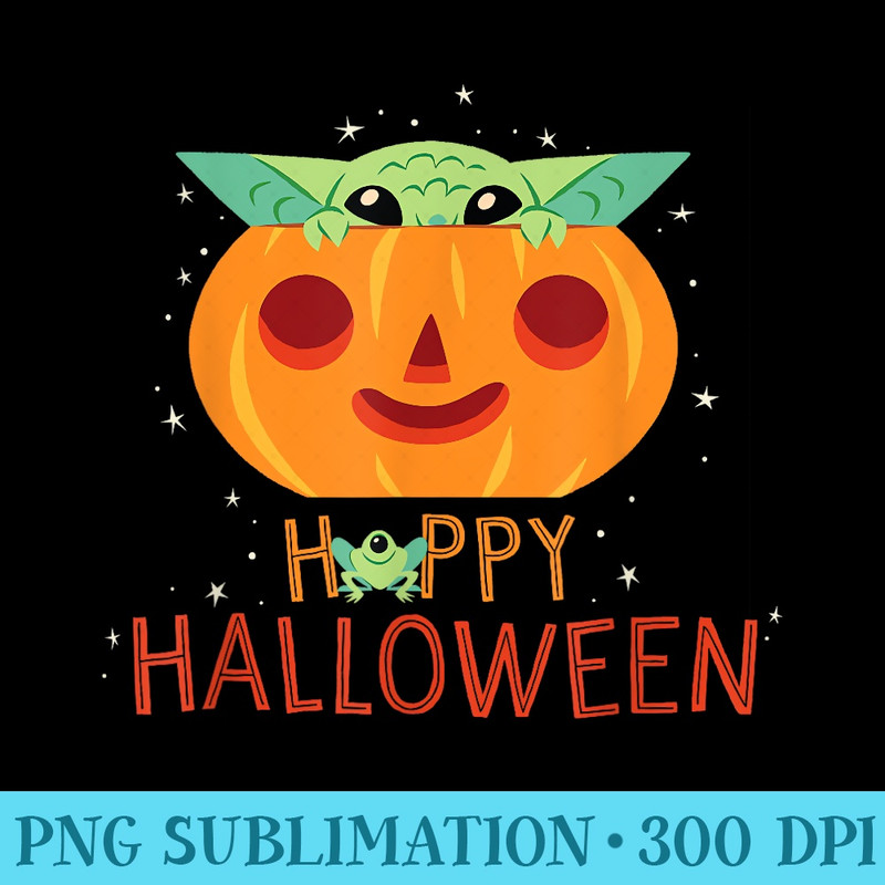 Star Wars The Mandalorian Grogu Happy Halloween - High resolution PNG download - Perfect for Personalization