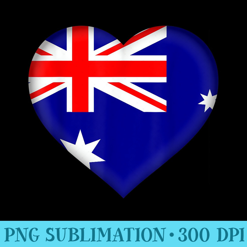 I Love Australia T  Australian Flag Heart Outfit - PNG Download Clipart - Perfect for Sublimation Mastery