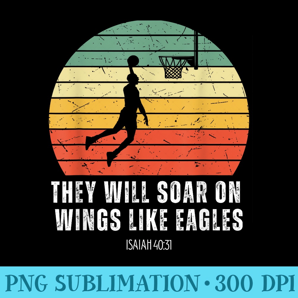 Christian Retro Basketball Verse Men Religious - PNG Download Transparent Background - Stunning Sublimation Graphics