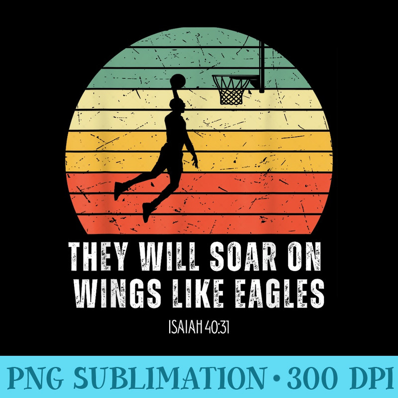 Christian Retro Basketball Verse Men Religious - PNG Download Transparent Background - Stunning Sublimation Graphics