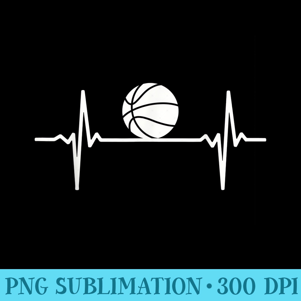 Basketball Heartbeat Funny Clothing Pulse Basketball Player - Sublimation designs PNG - Revolutionize Your Designs