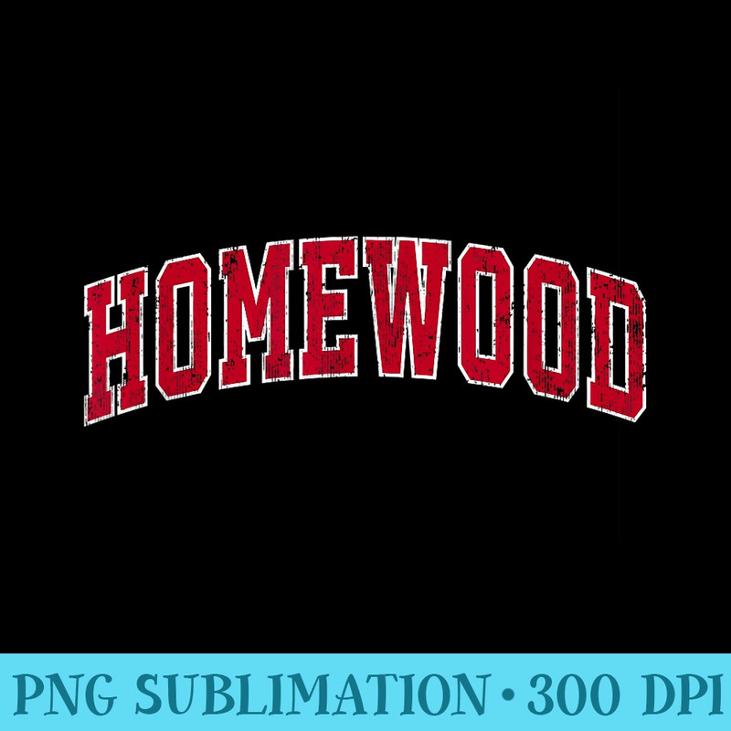 Homewood Alabama AL Vintage Sports Design Red Design - Fashionable Shirt Design - Eco Friendly And Sustainable Digital Products