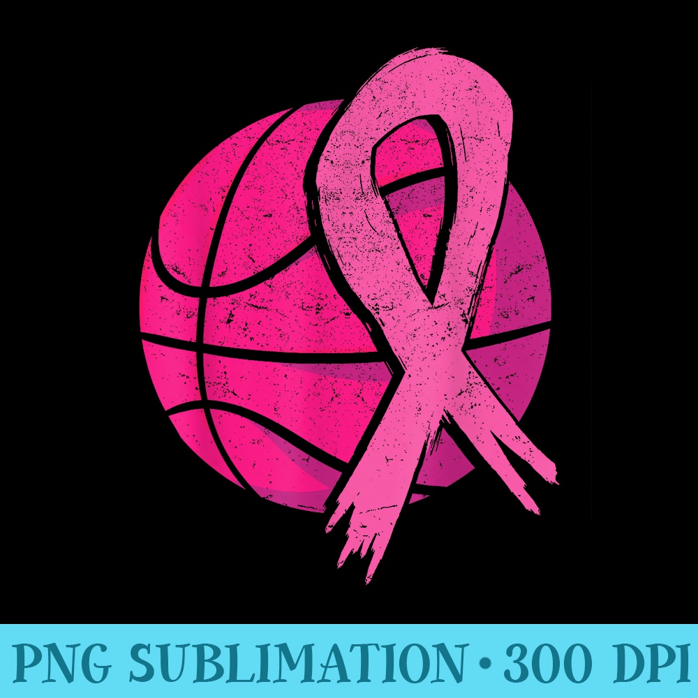 Breast Cancer Basketball Ball Pink Ribbon Carcinomas Sport - High Quality PNG files - Premium Quality PNG Artwork