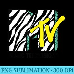 mtv logo with zebra treatment with yellow color fill - stylish shirt png