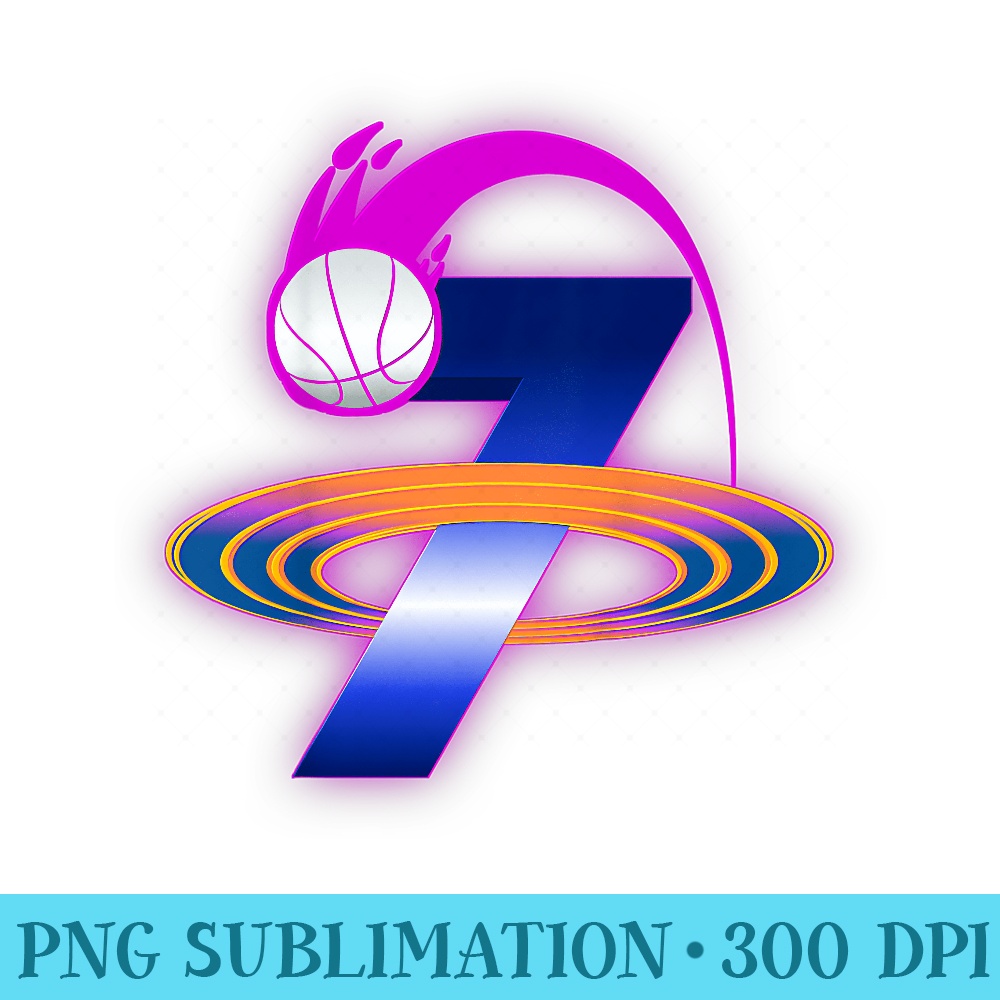 7 Year Old Space Basketball 7th Birthday Party Theme - PNG Clipart Download - Create with Confidence