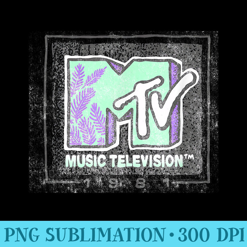 MTV Eighties Green and Palm 1981 MTV Logo - PNG Download Graphic - Vibrant and Eye-Catching Typography