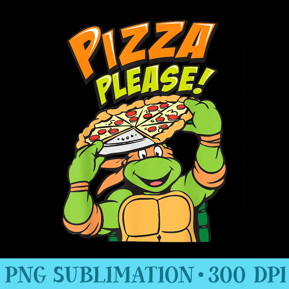 nage Mutant Ninja Turtles Pizza Please T - PNG Download Vector - Vibrant and Eye-Catching Typography