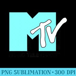 mtv logo solid cyan premium - casual shirt png