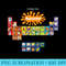 Nickelodeon Periodic Table With All Characters - Transparent Shirt Clip Art - Instantly Transform Your Sublimation Projects