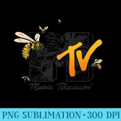 mtv floral bee fill mtv logo premium - png transparent background download