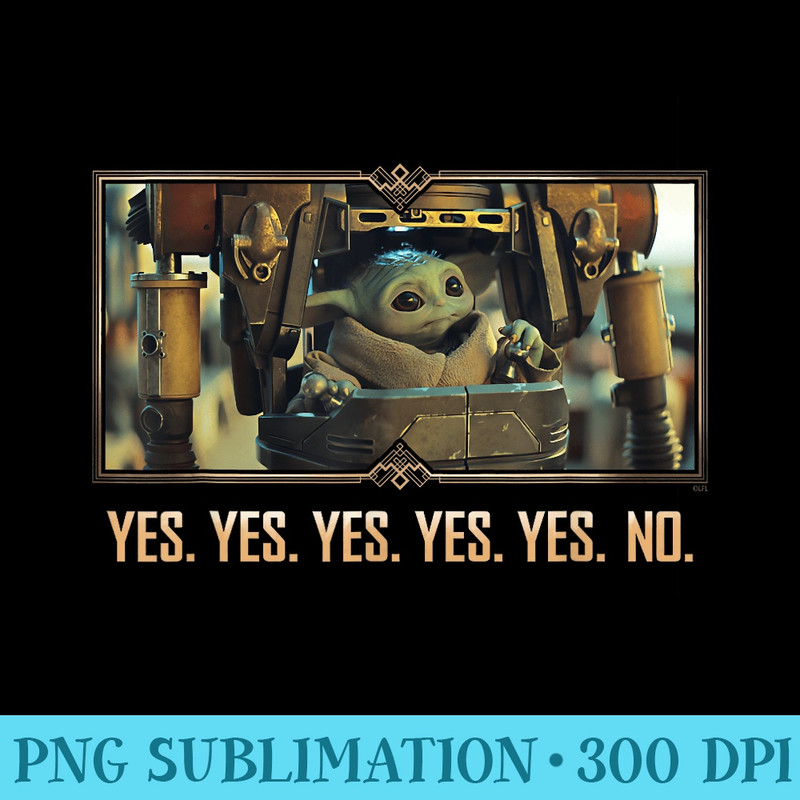 Star Wars The Mandalorian Season 3 Grogu in IG12 Yes Yes No - PNG Download - Enhance Your Apparel with Stunning Detail