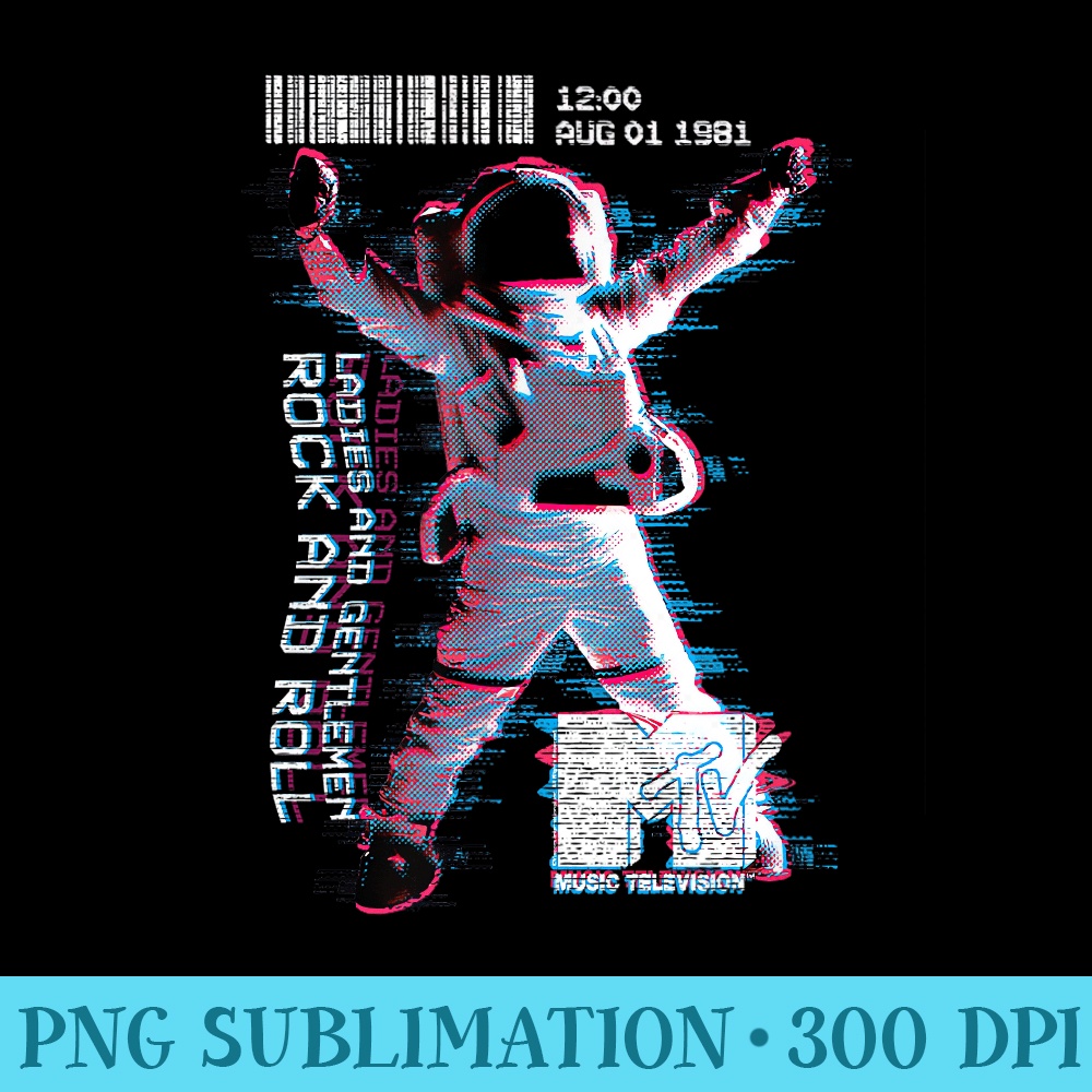 MTV Rock Roll Astronaut - Shirt Graphics for Download - Boost Your Success with this Inspirational PNG Download