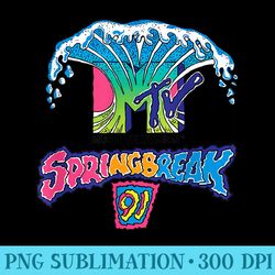 classic mtv logo spring break 91 design t s - sublimation graphics png