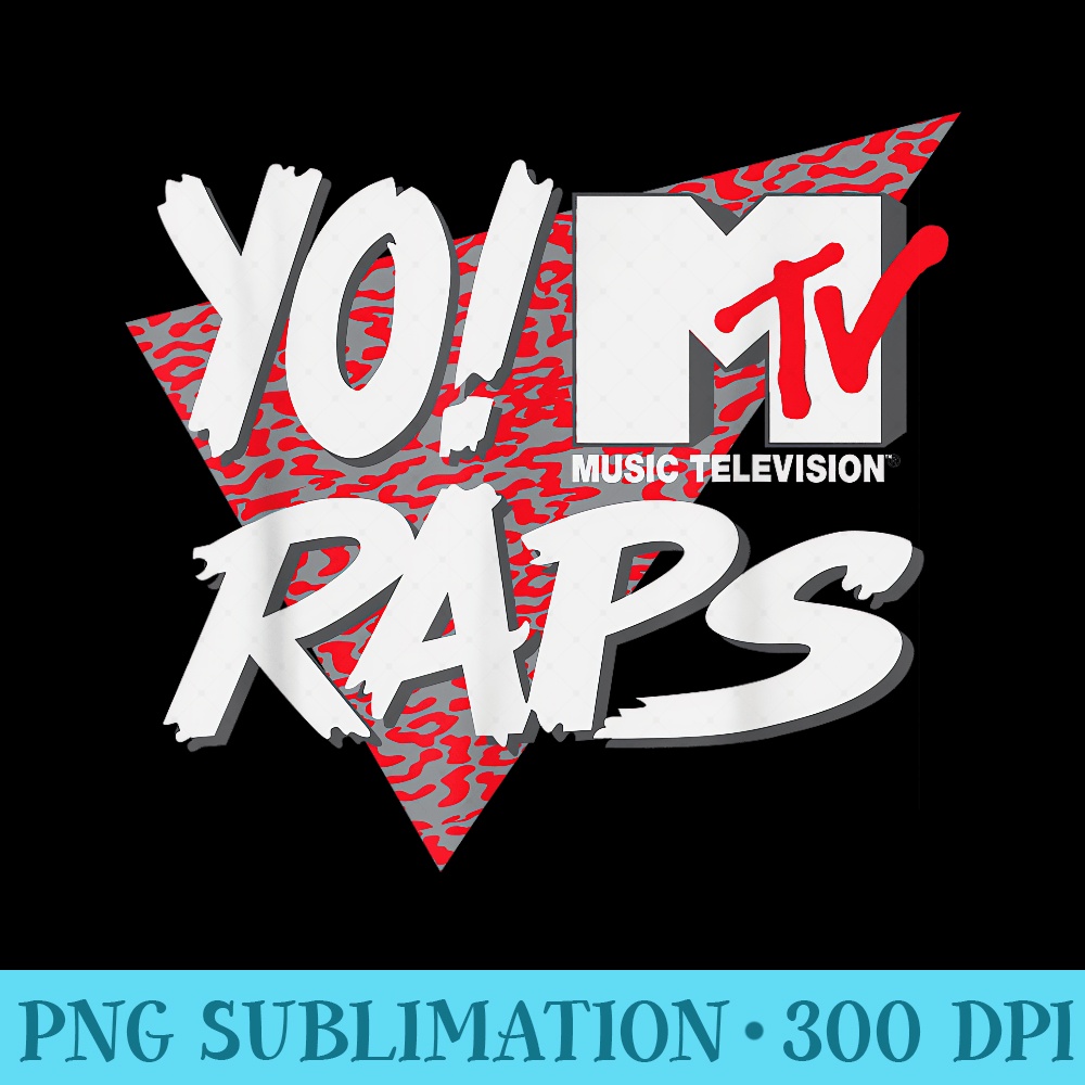 MTV Yo MTV Raps - Blank Shirt Template PNG - Unlock Vibrant Sublimation Designs