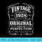 Vintage Made In 1928 T 90th Birthday - Shirt Print PNG - Quick And Seamless Download Process