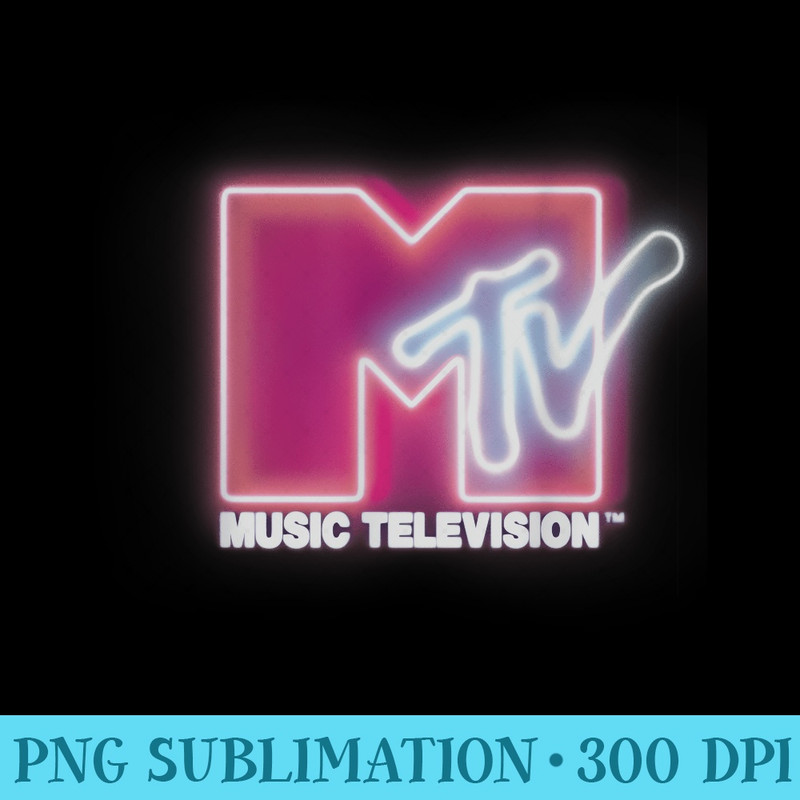 MTV Pink Neon Logo T s - Sublimation patterns PNG - Eco Friendly And Sustainable Digital Products