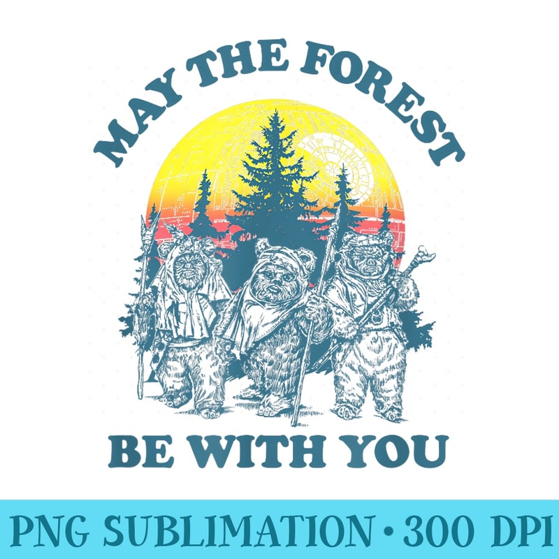 Star Wars Ewok Sunset May The Forest Be With You Earth Day - PNG Download Database - Unique And Exclusive Designs