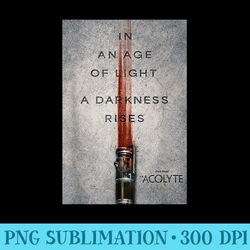 star wars the acolyte lightsaber poster a darkness rises - transparent png download