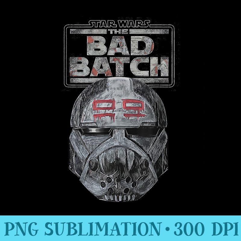 Star Wars The Bad Batch Wrecker Helmet Sketch - PNG Art Files - Perfect for Creative Projects