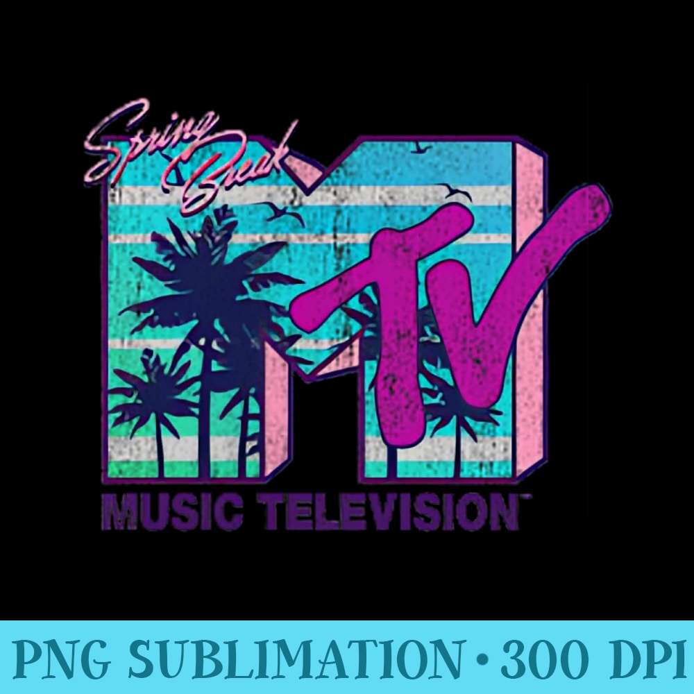 MTV Stripes And Palms Logo Graphic T - PNG Picture Download - Premium Quality PNG Artwork