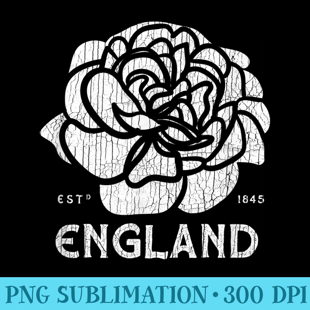 Rugby English Top White  Red Rose Flag of England - PNG Sublimation - Premium Quality PNG Artwork