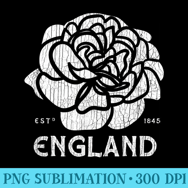 Rugby English Top White  Red Rose Flag of England - PNG Sublimation - Premium Quality PNG Artwork