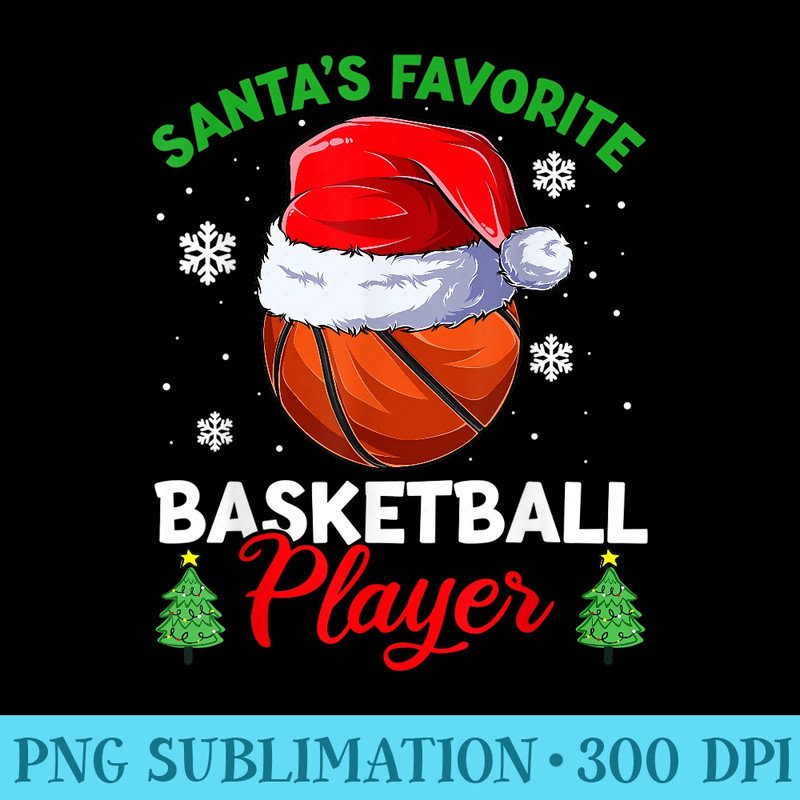 Santa Favorite Basketball Player Apparel Christmas Sport - PNG Clipart Download - Premium Quality PNG Artwork