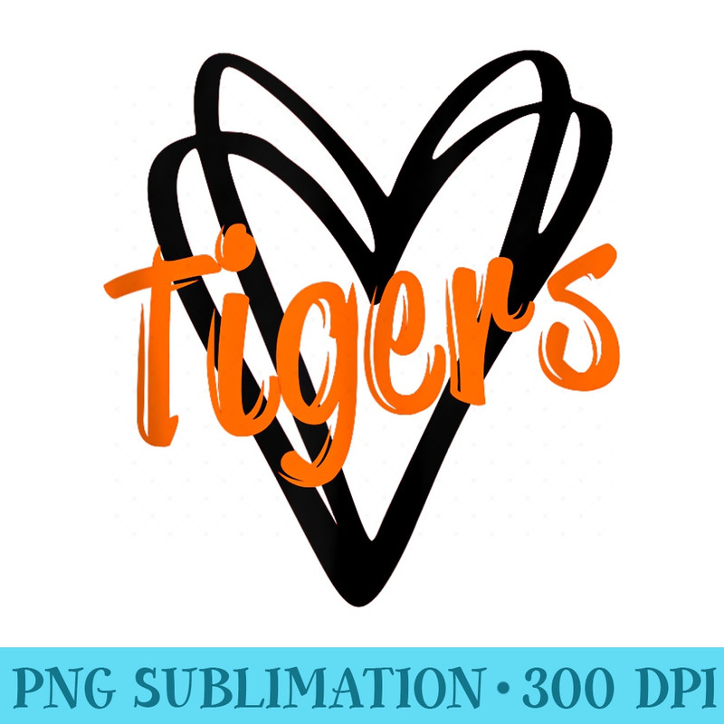 Tigers School Sports Fan Team Spirit Mascot Cute - High Quality PNG Files - Create with Confidence
