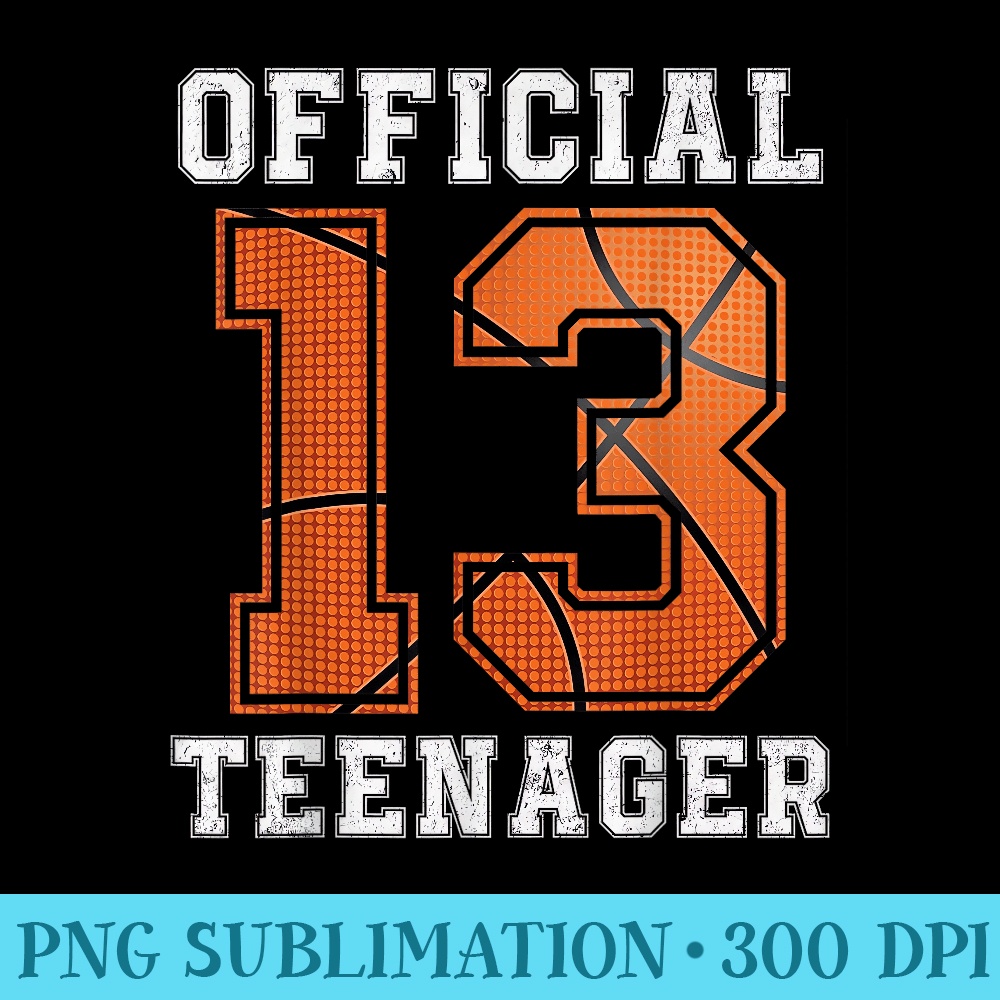 Official nager 13th Birthday Party Basketball nage - Sublimation clipart PNG - Bold & Eye-catching