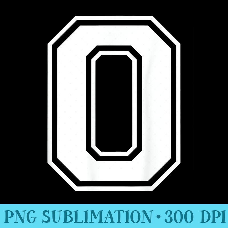 Letter O Capital Alphabet College Varsity Monogram Club - Shirt Printing Template PNG - Perfect for Sublimation Mastery