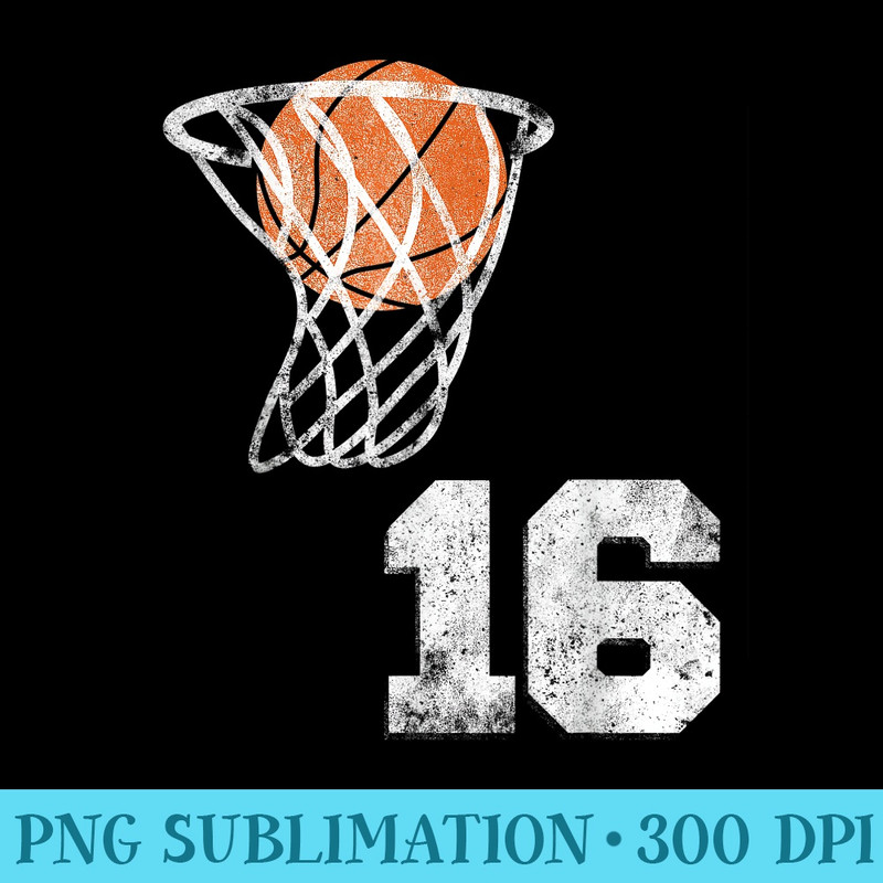 Vintage Basketball Jersey Number 16 T Player Number - PNG Graphics Download - Unleash Your Creativity