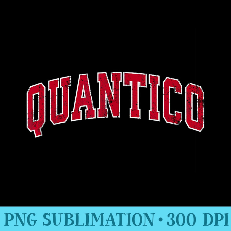 Quantico Virginia VA Vintage Sports Design Red Design - PNG Image Library Download - Perfect for Creative Projects