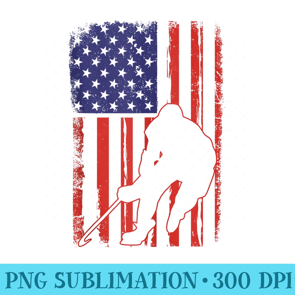American Flag Icehockey Vintage USA - PNG Download Template - Bring Your Designs to Life