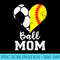 Womens Ball Mom Heart Funny Softball Soccer Mom - PNG Download Source - Revolutionize Your Designs