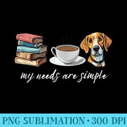 book coffee beagle dog lover book coffee dog beagle - sublimation backgrounds png