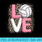 Love Volleyball Leopard Print Women Girls Volleyball Lover - Shirt Illustration PNG - Premium Quality PNG Artwork