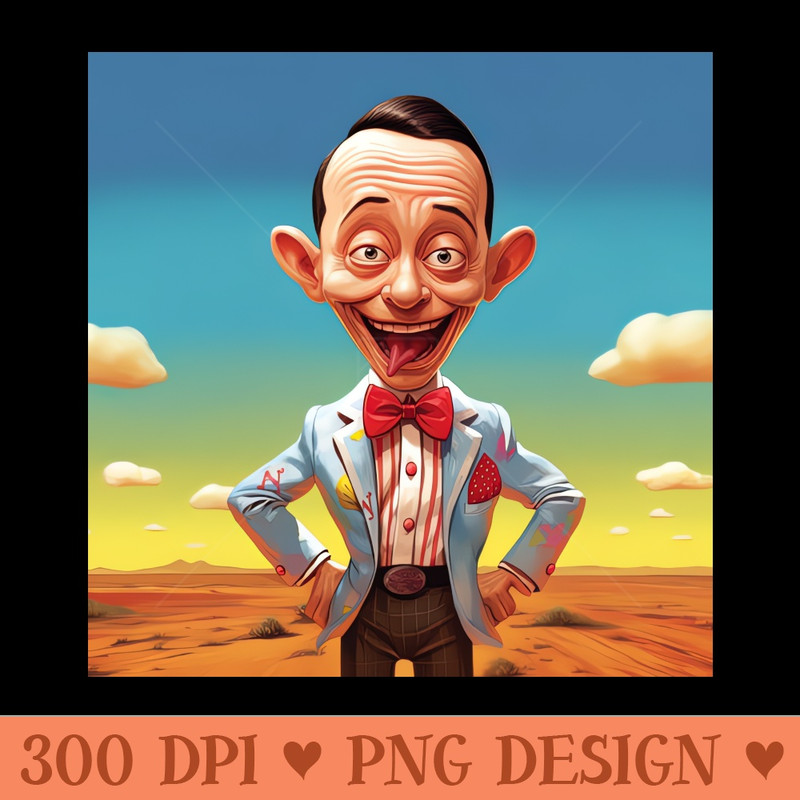 pee wee herman sticking out his tongue on the photo, art - Transparent PNG Design - Boost Your Success with this Inspirational PNG Download