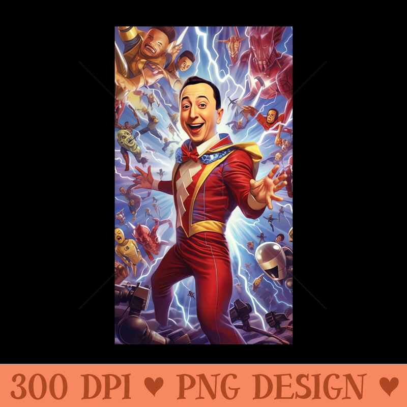 Pee Wee Herman art - Transparent Shirt Mockup - High Resolution And Print Ready Designs