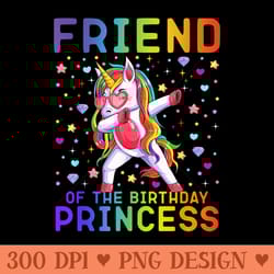 friend of the birthday princess dabbing unicorn rainbow - png download
