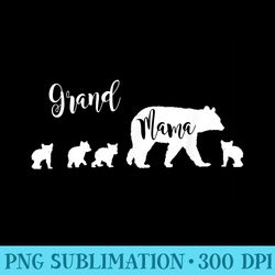 grand mama bear with 4 four cubs grandma grandmother - modern png designs